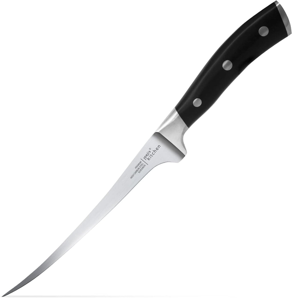 joeji's Kitchen Cuchillo Deshuesador y Filetear 32cm | Hoja Flexible Acero Inoxidable | Deshuesar, Filetear, Recortar Carne y Pescado | Mango Ergonómico y Funda