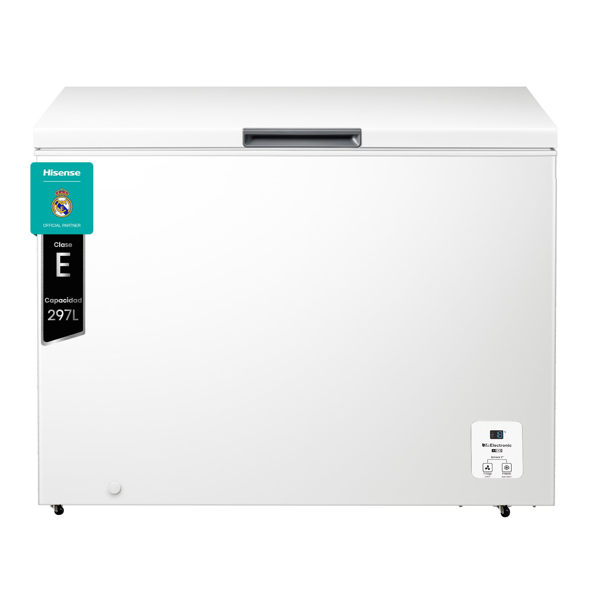 Hisense FT321D4AWLE - Arcón Congelador Horizontal, Cesta con Asa, Función Dual convertible en Modo Frigorífico, con 248 L de Capacidad Neta, Silencioso, Color Blanco