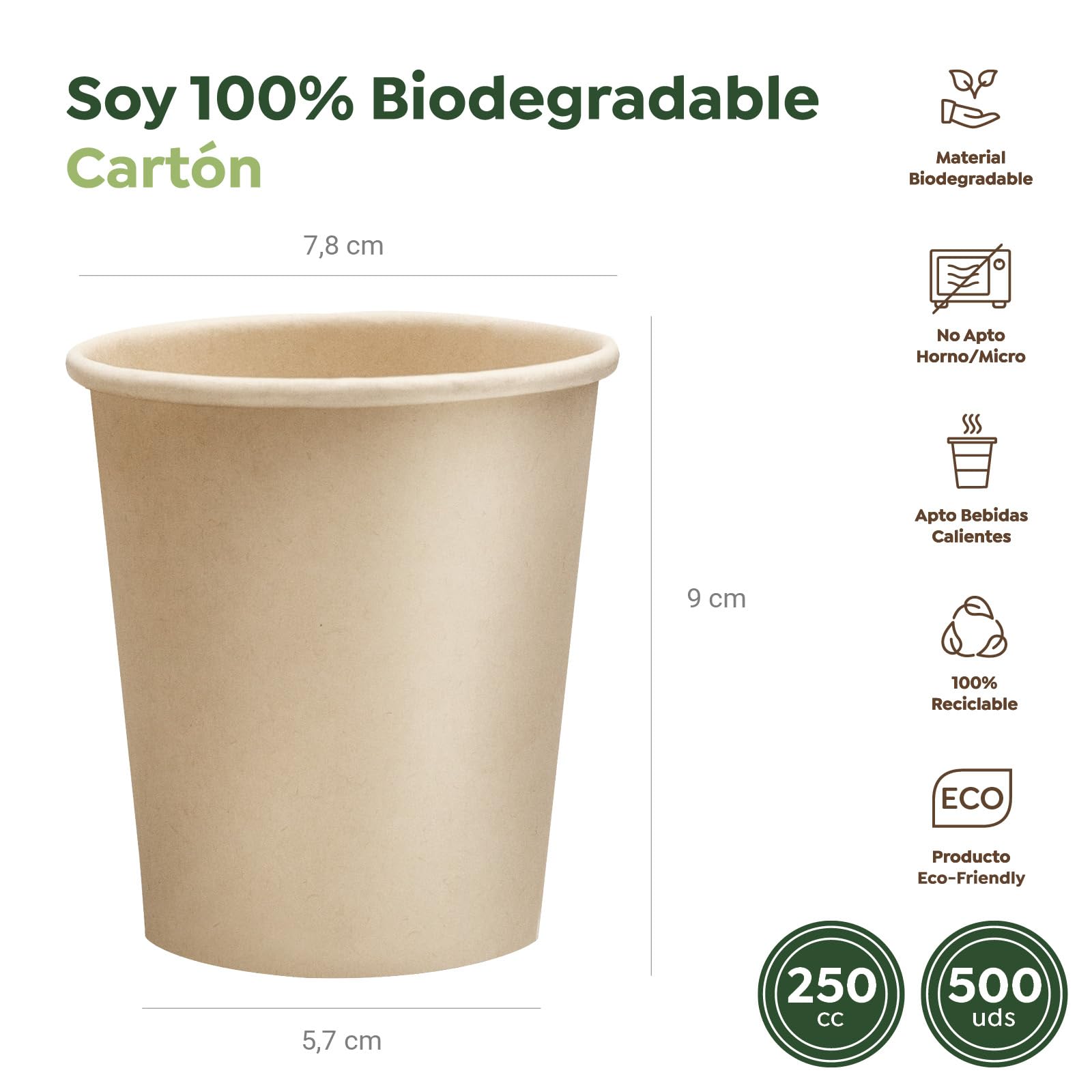 MAXI PRODUCTS - Vasos Café Desechables Kraft - Vasos Cartón - Vasos Desechables Catering - Vasos Café para Llevar - APTO BEBIDAS CALIENTES Y FRÍAS (120 cc, 200 unidades)