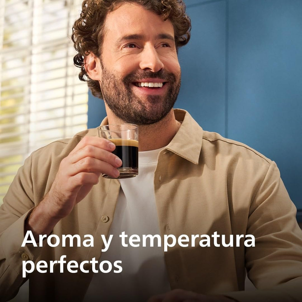 Philips Cafetera Espresso Totalmente Automática Serie 5500-20 Cafés Calientes y con Hielo, Sistema de Leche LatteGo de Limpieza Rápida, 40% más Silenciosa con SilentBrew, QuickStart, Gris (EP5544/50)
