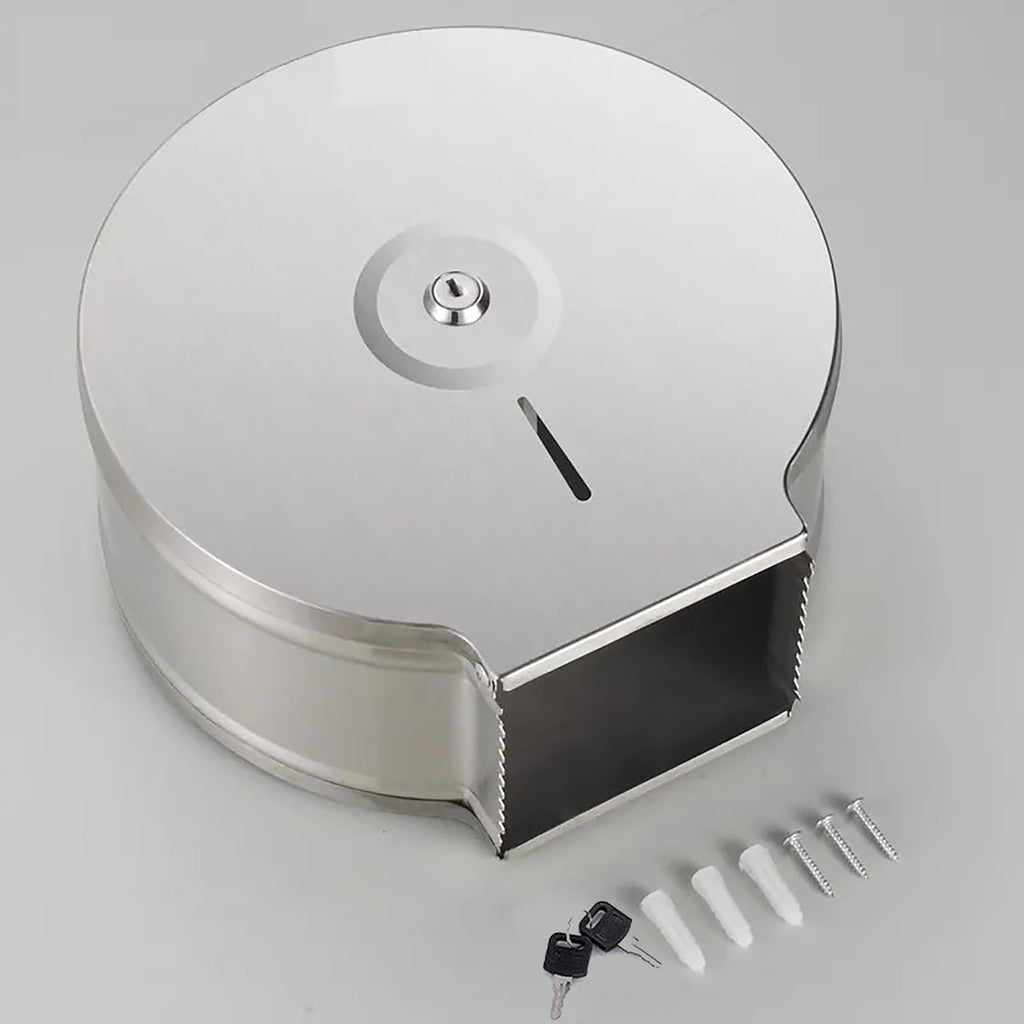 Dispensador de Toallas de Papel – Acero Inoxidable Toallero con Cerradura – Dispensadores de Papel higiénico – Diámetro 255mm, Mandril 40mm