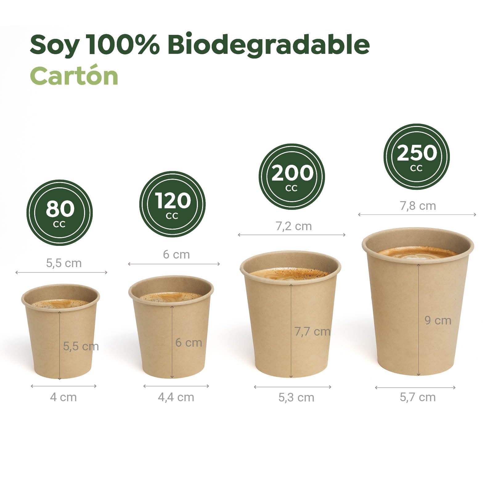 MAXI PRODUCTS - Vasos Café Desechables Kraft - Vasos Cartón - Vasos Desechables Catering - Vasos Café para Llevar - APTO BEBIDAS CALIENTES Y FRÍAS (120 cc, 200 unidades)