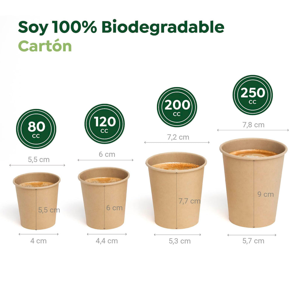 MAXI PRODUCTS - Vasos Café Desechables Kraft - Vasos Cartón - Vasos Desechables Catering - Vasos Café para Llevar - APTO BEBIDAS CALIENTES Y FRÍAS (120 cc, 200 unidades)
