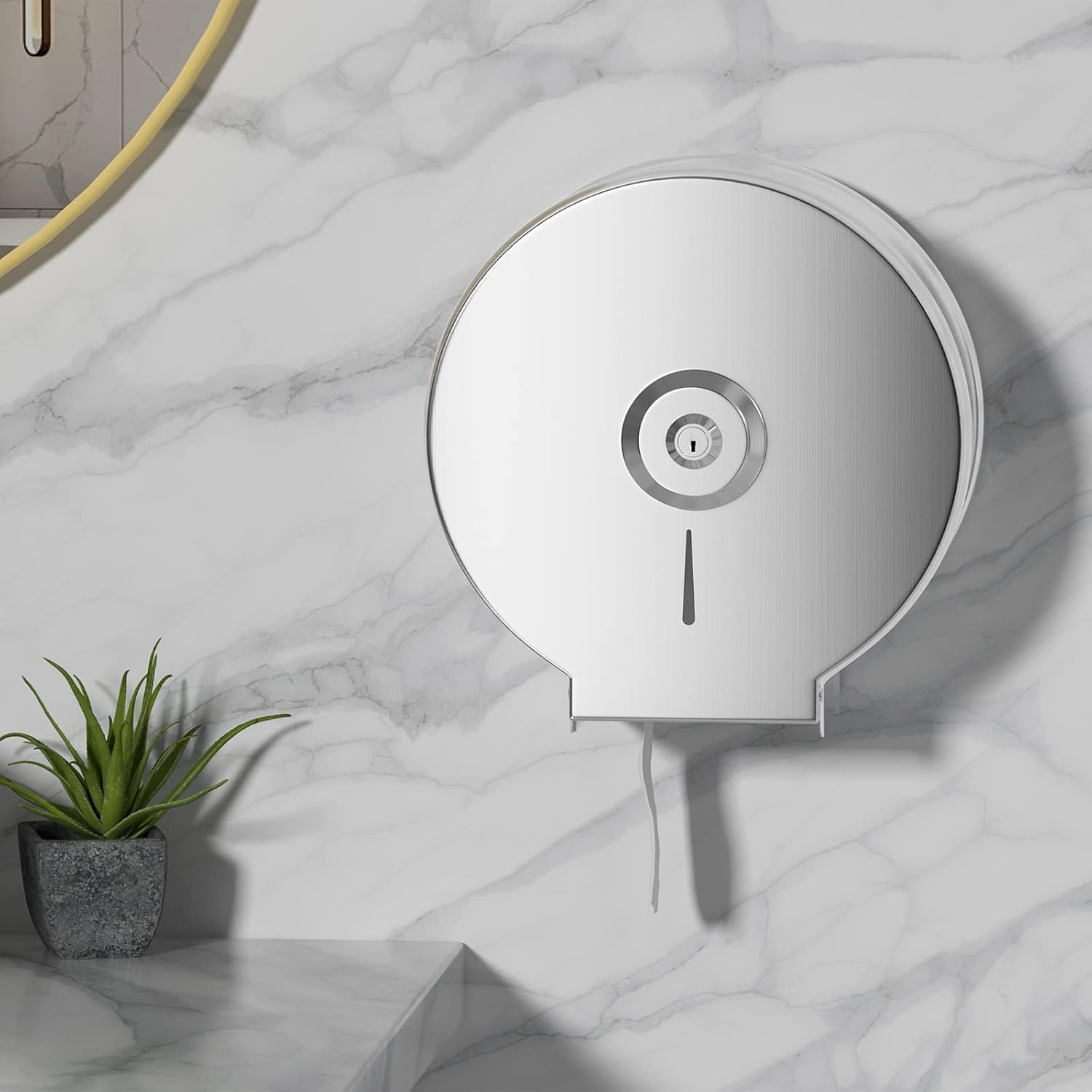 Dispensador de Toallas de Papel – Acero Inoxidable Toallero con Cerradura – Dispensadores de Papel higiénico – Diámetro 255mm, Mandril 40mm