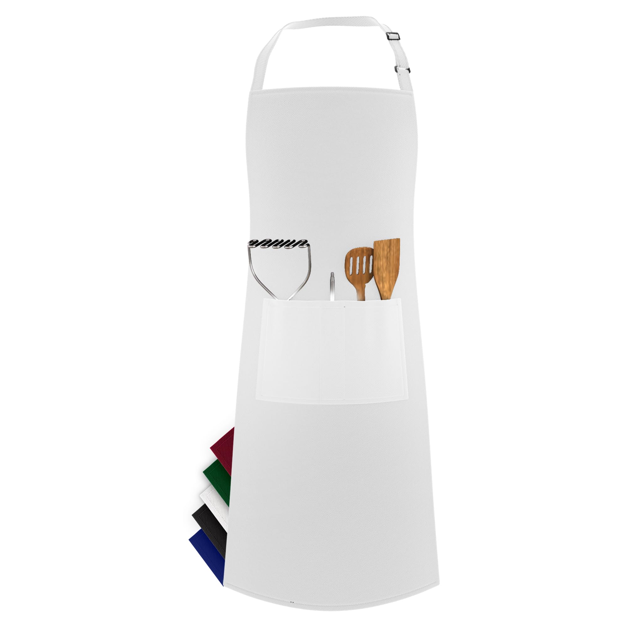 LEFUNDA® Delantal de Cocina Impermeable con 3 Bolsillos Ajustable, Delantal de Barbacoa con Correas Largas, Delantal de Cocina para Hombres y Mujeres, Cocinar, Restaurante, Café, Hornear (Negro)