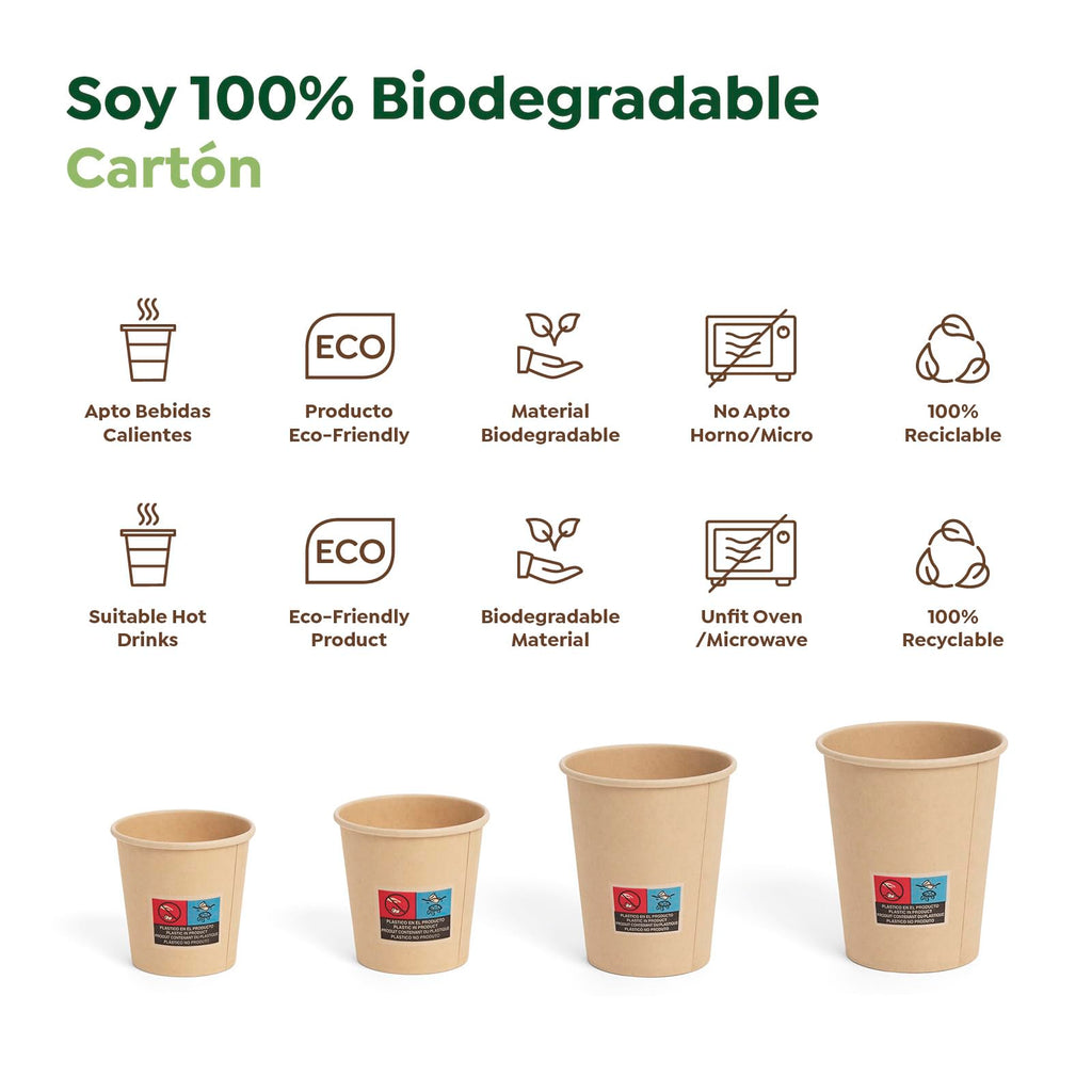 MAXI PRODUCTS - Vasos Café Desechables Kraft - Vasos Cartón - Vasos Desechables Catering - Vasos Café para Llevar - APTO BEBIDAS CALIENTES Y FRÍAS (120 cc, 200 unidades)