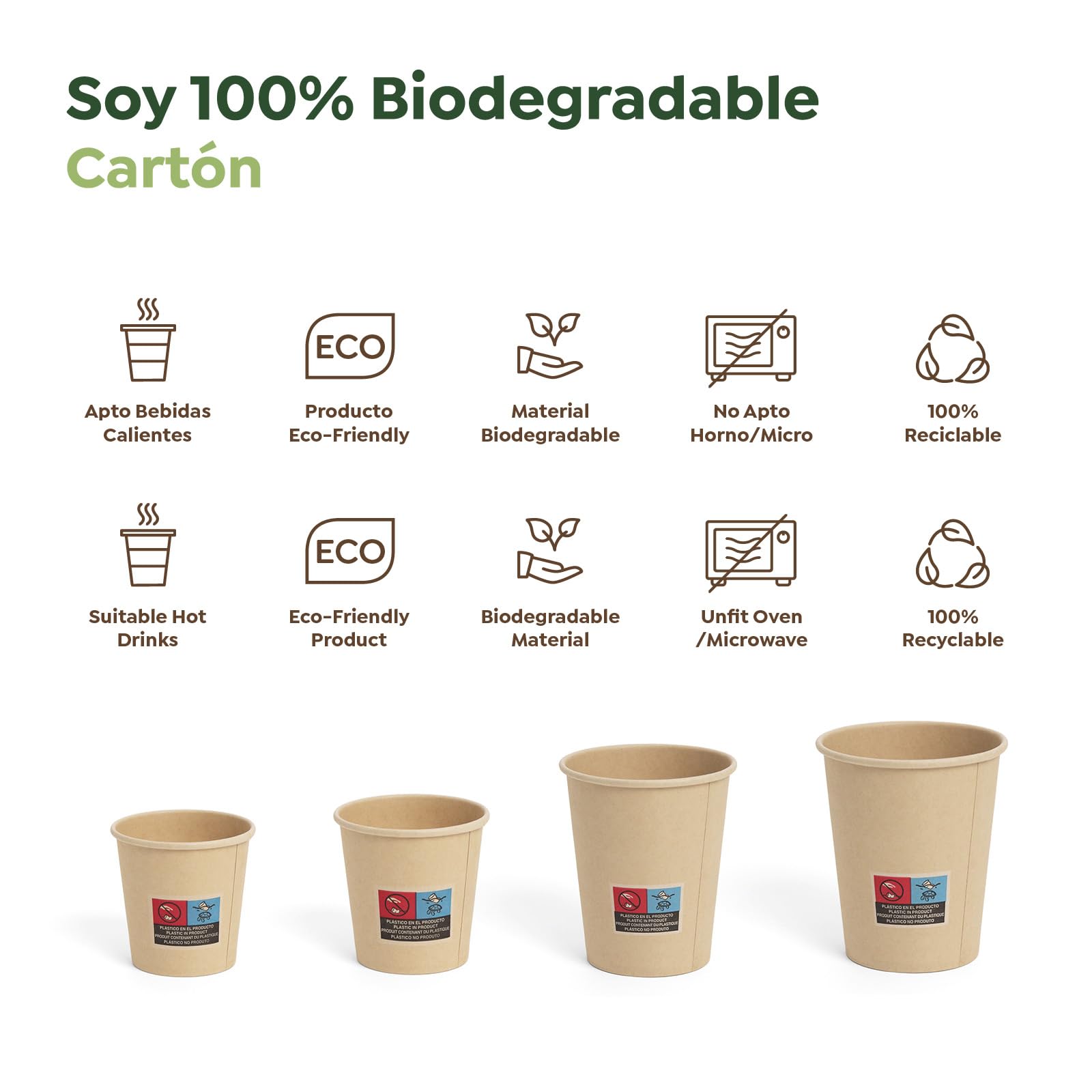 MAXI PRODUCTS - Vasos Café Desechables Kraft - Vasos Cartón - Vasos Desechables Catering - Vasos Café para Llevar - APTO BEBIDAS CALIENTES Y FRÍAS (120 cc, 200 unidades)