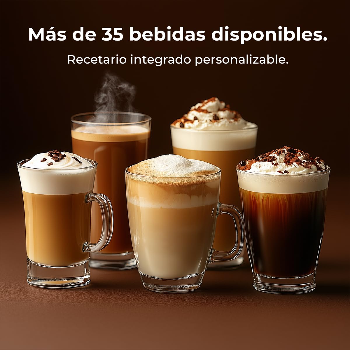 Cecotec Cafetera Superautomática Comercial Cremmaet Lounge. 2900W, Pantalla Táctil, Molido Uniforme, 2 Molinillos, 35 Bebidas, 2 Depósitos de Café en Grano 700gr y 2 Depósito para Leche en Polvo