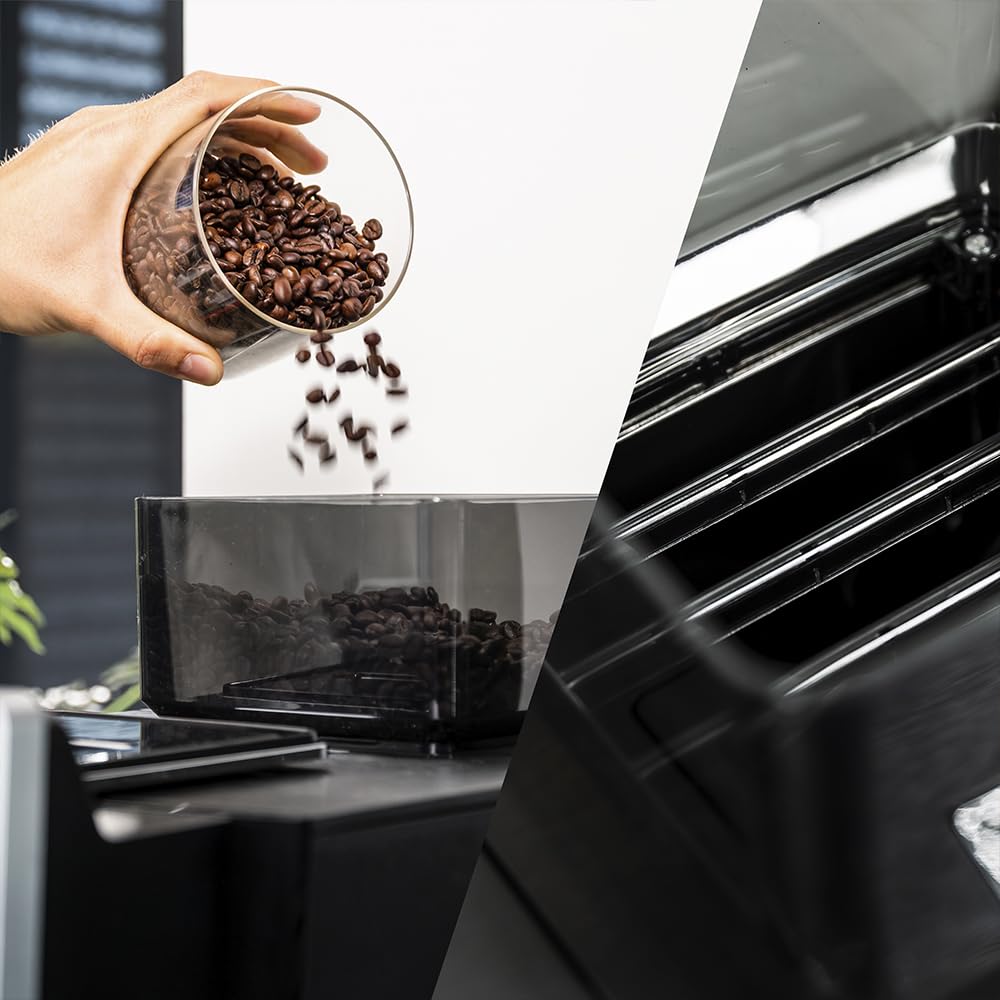 Cecotec Cafetera Superautomática Comercial Cremmaet Lounge. 2900W, Pantalla Táctil, Molido Uniforme, 2 Molinillos, 35 Bebidas, 2 Depósitos de Café en Grano 700gr y 2 Depósito para Leche en Polvo