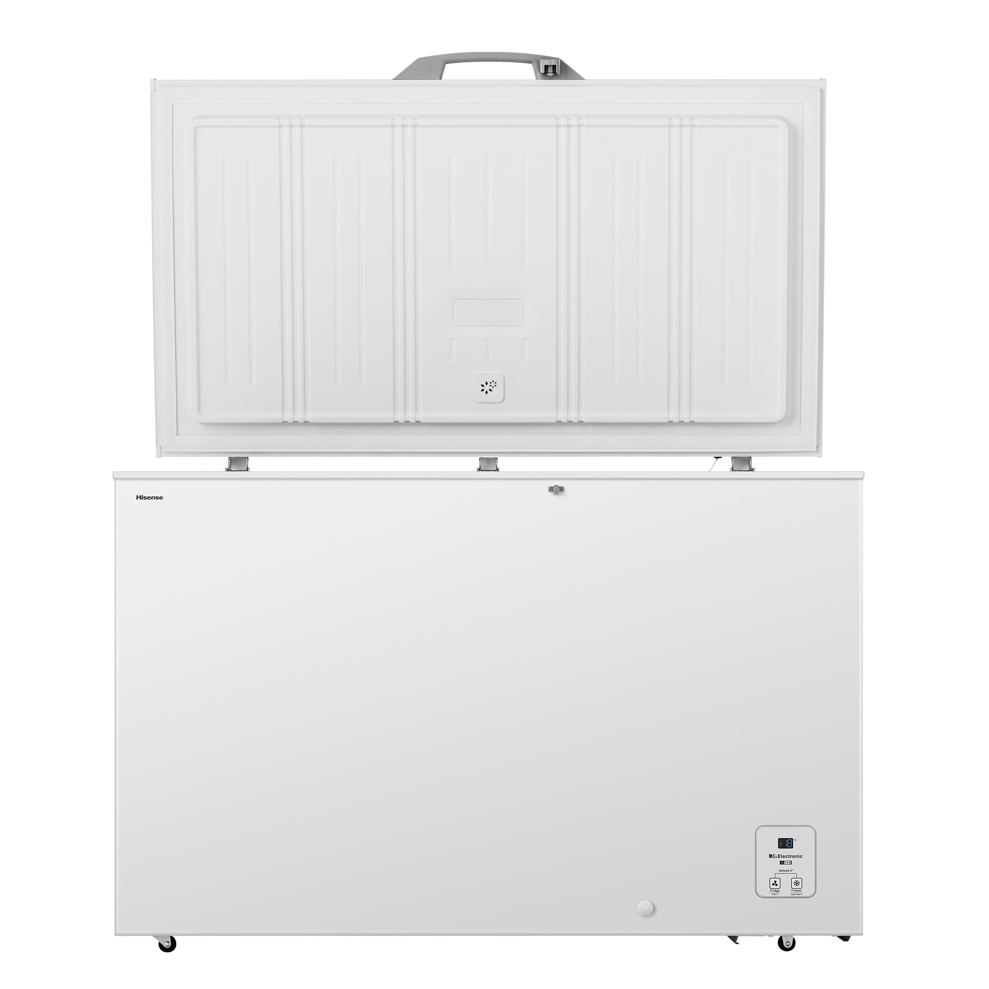 Hisense FT321D4AWLE - Arcón Congelador Horizontal, Cesta con Asa, Función Dual convertible en Modo Frigorífico, con 248 L de Capacidad Neta, Silencioso, Color Blanco