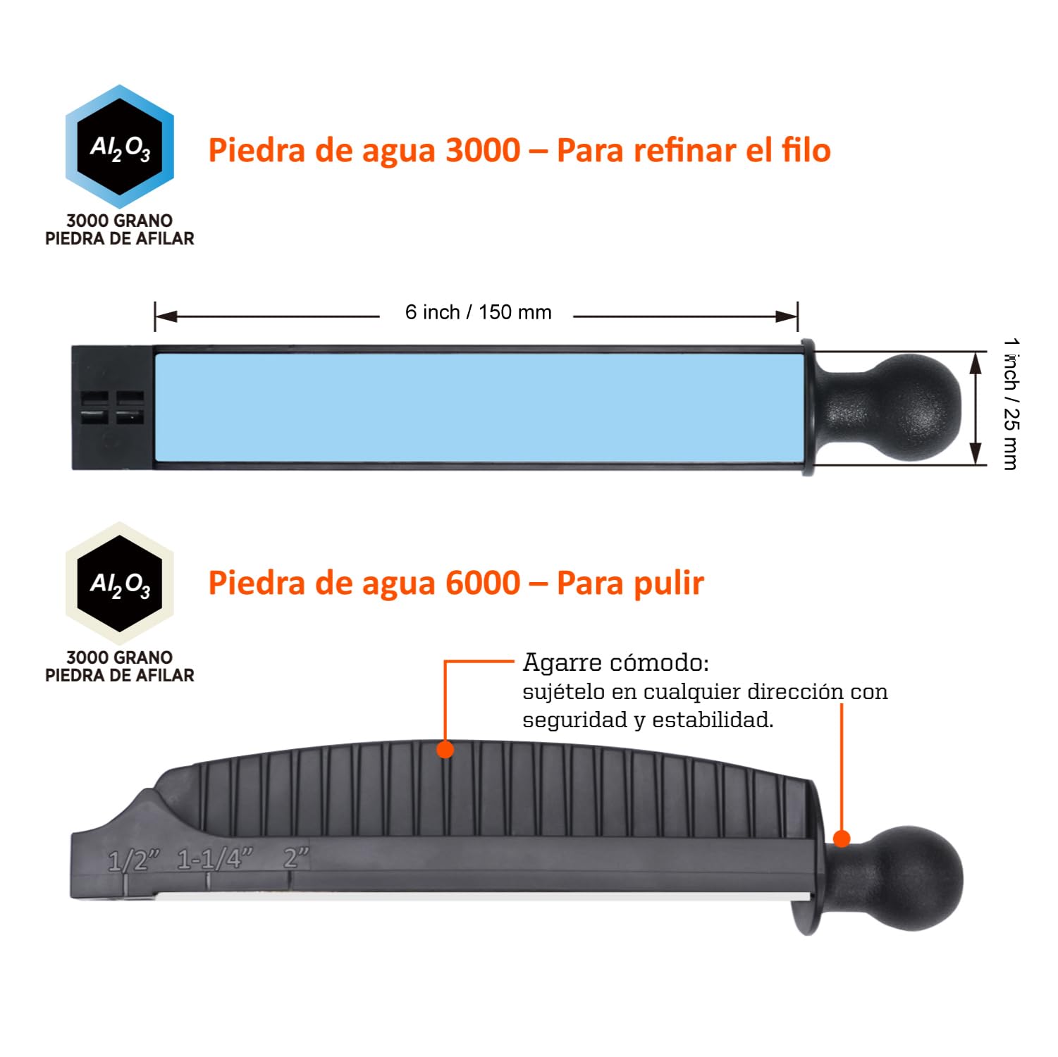 SHARPAL 202H Sistema de afilado de precisión, ángulo ajustable 10-35° | Kit de afilado, 7 placas abrasivas: diamante 220/325/600/1000, piedra 3000/6000, asentador de cuero, estuche para regalo