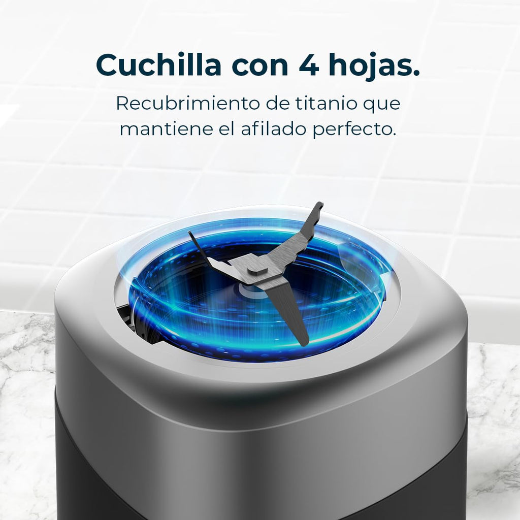 Cecotec Batidora de Vaso con Jarra de 1,5L Power Black Titanium 1300MAX B Pro. 1300W Potencia Máxima, 20000RPM, Cuchillas 4 Hojas de Titanio, 2 Velocidades + Función Pulse, Pica Hielo Fácil