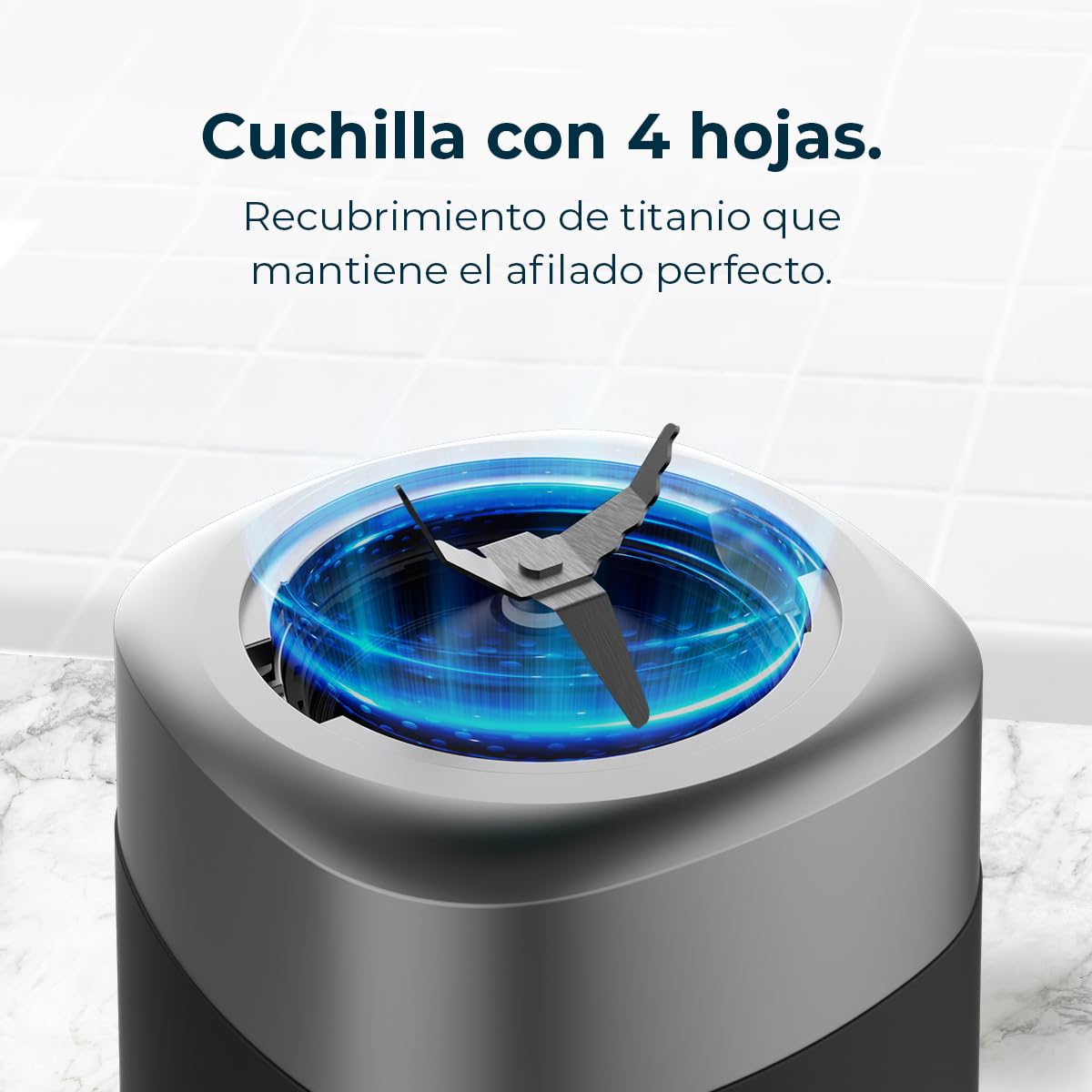 Cecotec Batidora de Vaso con Jarra de 1,5L Power Black Titanium 1300MAX B Pro. 1300W Potencia Máxima, 20000RPM, Cuchillas 4 Hojas de Titanio, 2 Velocidades + Función Pulse, Pica Hielo Fácil