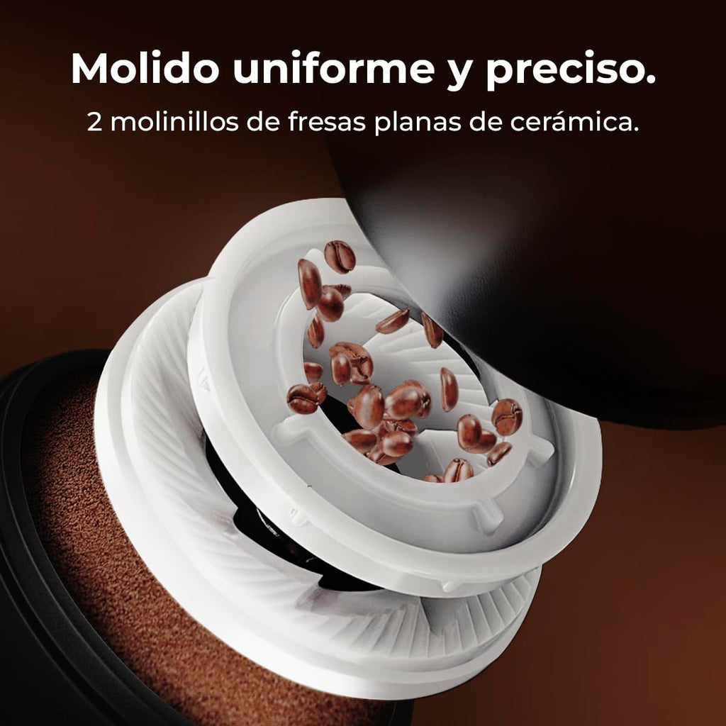 Cecotec Cafetera Superautomática Comercial Cremmaet Lounge. 2900W, Pantalla Táctil, Molido Uniforme, 2 Molinillos, 35 Bebidas, 2 Depósitos de Café en Grano 700gr y 2 Depósito para Leche en Polvo