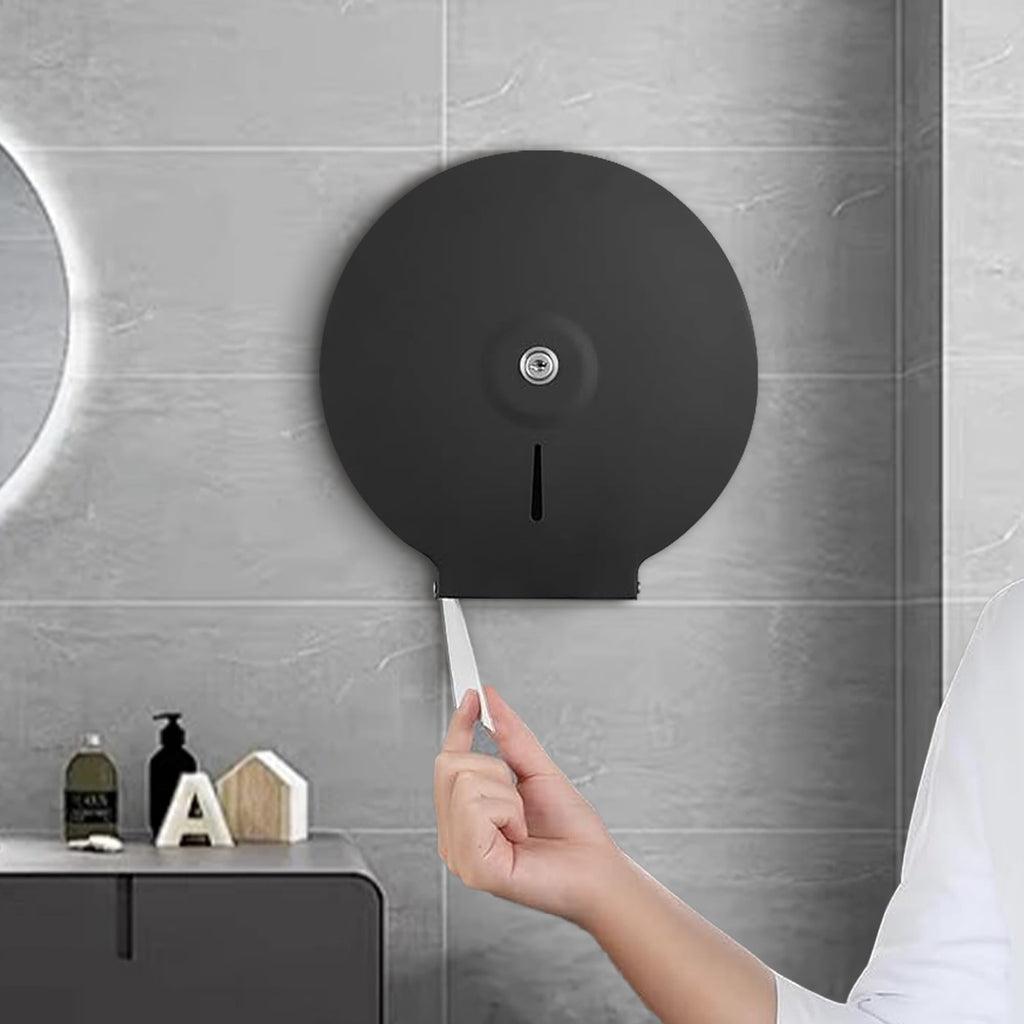 Dispensador de Toallas de Papel – Acero Inoxidable Toallero con Cerradura – Dispensadores de Papel higiénico – Diámetro 255mm, Mandril 40mm