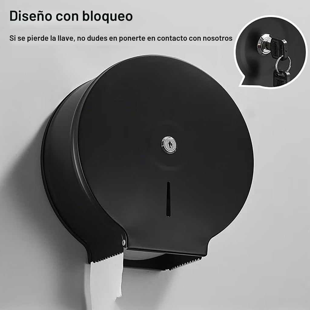 Dispensador de Toallas de Papel – Acero Inoxidable Toallero con Cerradura – Dispensadores de Papel higiénico – Diámetro 255mm, Mandril 40mm
