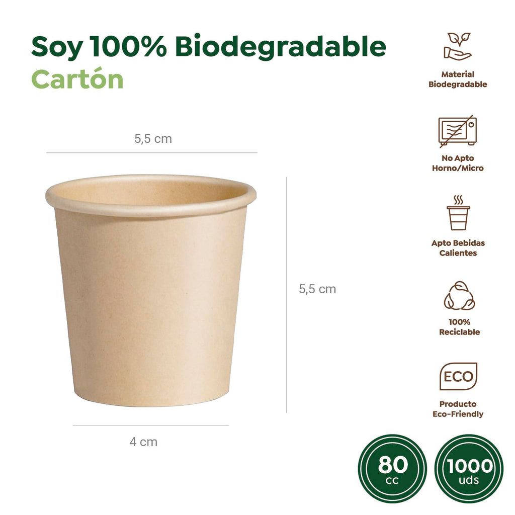 MAXI PRODUCTS - Vasos Café Desechables Kraft - Vasos Cartón - Vasos Desechables Catering - Vasos Café para Llevar - APTO BEBIDAS CALIENTES Y FRÍAS (120 cc, 200 unidades)