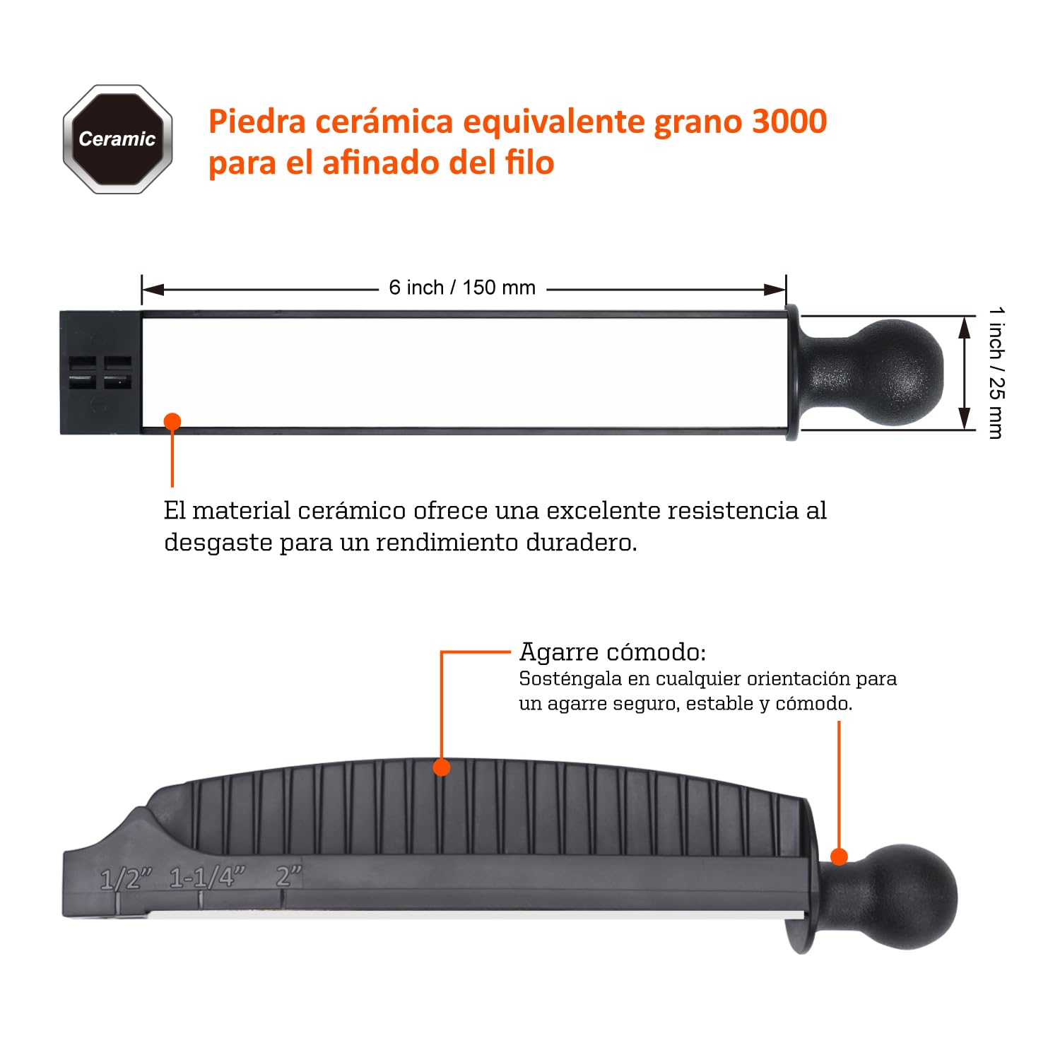 SHARPAL 202H Sistema de afilado de precisión, ángulo ajustable 10-35° | Kit de afilado, 7 placas abrasivas: diamante 220/325/600/1000, piedra 3000/6000, asentador de cuero, estuche para regalo