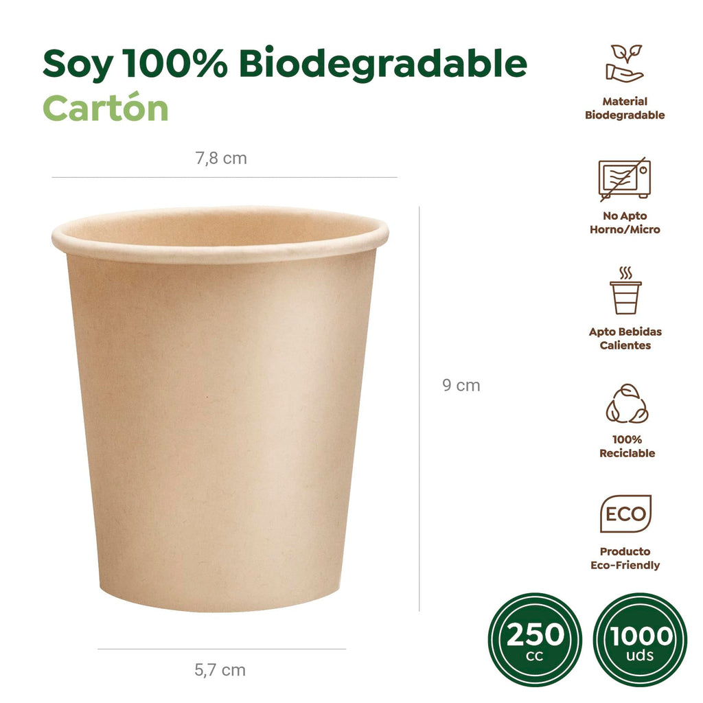 MAXI PRODUCTS - Vasos Café Desechables Kraft - Vasos Cartón - Vasos Desechables Catering - Vasos Café para Llevar - APTO BEBIDAS CALIENTES Y FRÍAS (120 cc, 200 unidades)