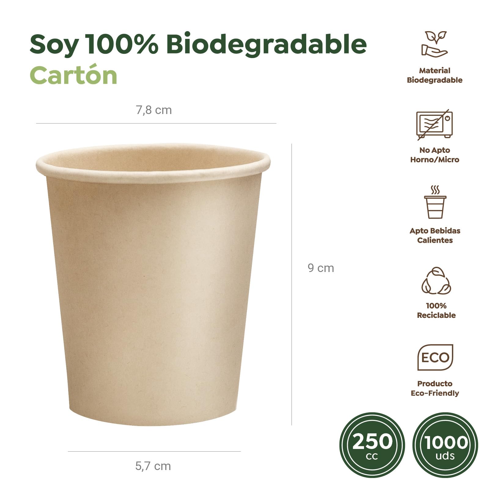 MAXI PRODUCTS - Vasos Café Desechables Kraft - Vasos Cartón - Vasos Desechables Catering - Vasos Café para Llevar - APTO BEBIDAS CALIENTES Y FRÍAS (120 cc, 200 unidades)