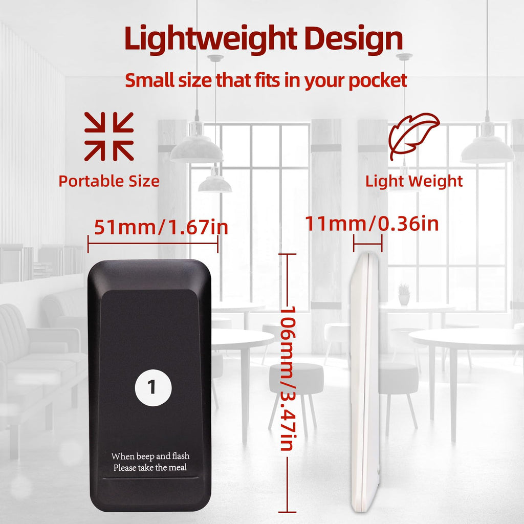 Retekess TD157 Sistema de Llamadas Restaurante, Avisadores Hosteleria, 500M, Fácil De Usar, Estabilidad de La Señal, Batería 300 mAh 20H, para Hotele, Pub, Hospitale (16 Buscapersonas)