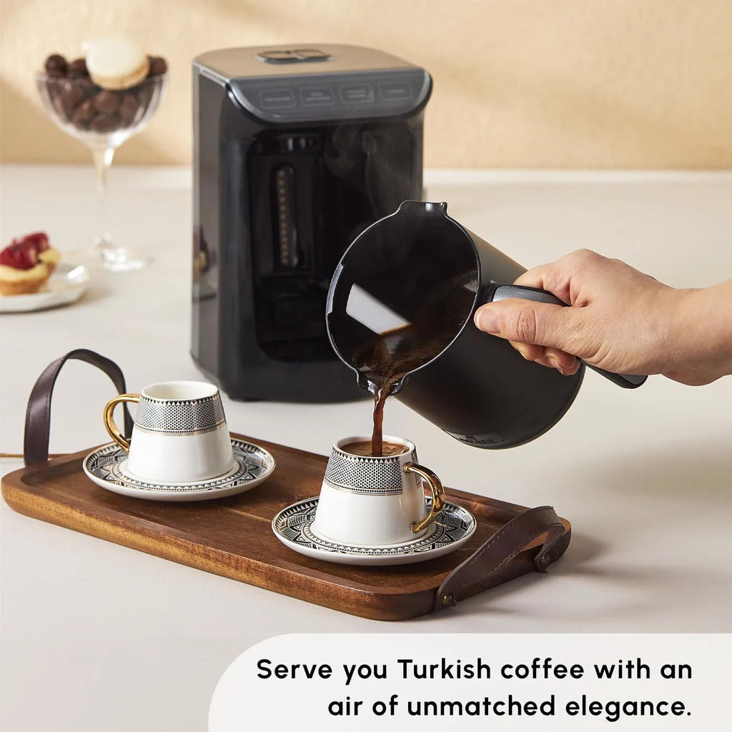 Karaca Globe Tazas de café turcas para 6 personas, Servicio de café de porcelana, Tazas de té, expresso, Latte Classic, Türk Kahve Fincanı, Café Turco