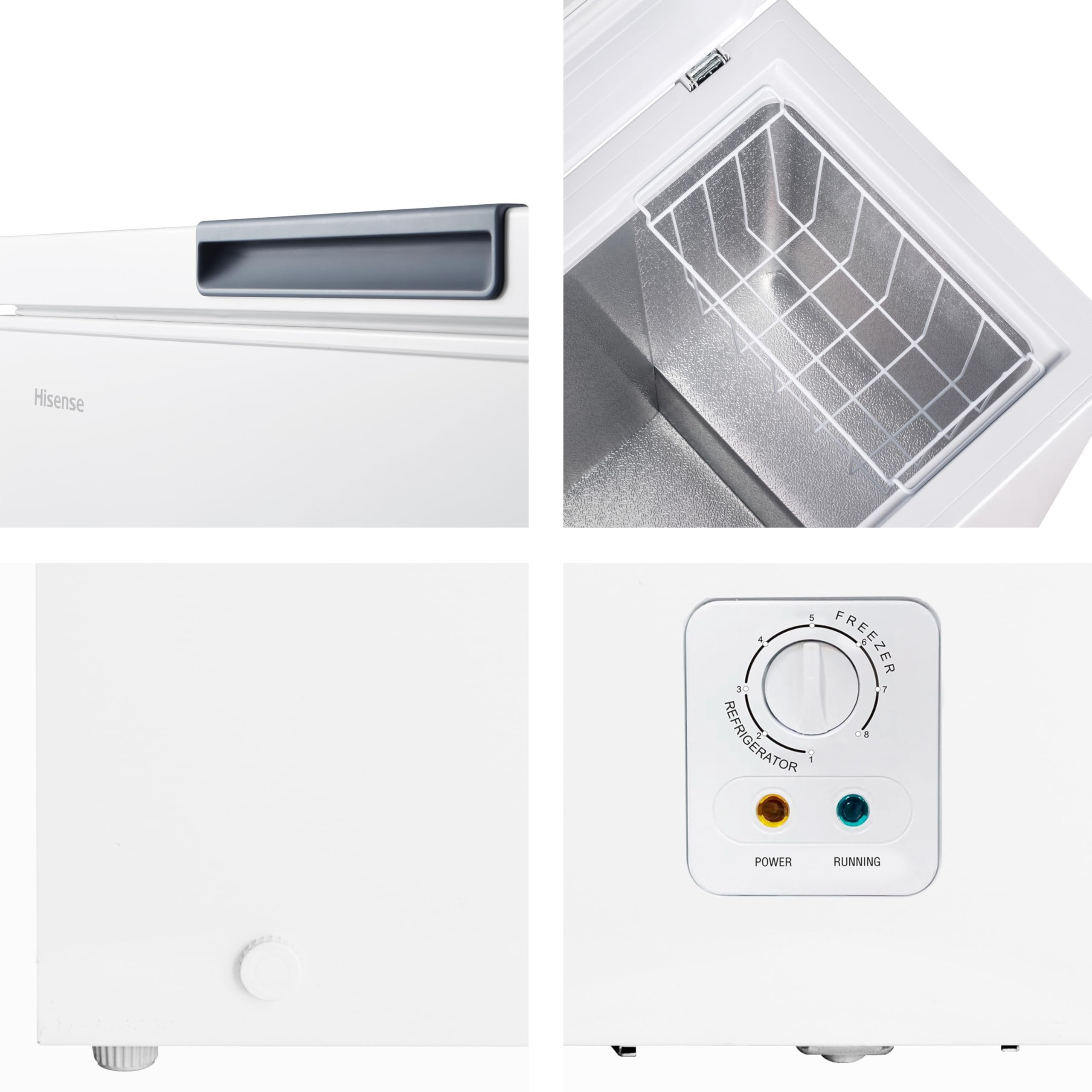 Hisense FT321D4AWLE - Arcón Congelador Horizontal, Cesta con Asa, Función Dual convertible en Modo Frigorífico, con 248 L de Capacidad Neta, Silencioso, Color Blanco