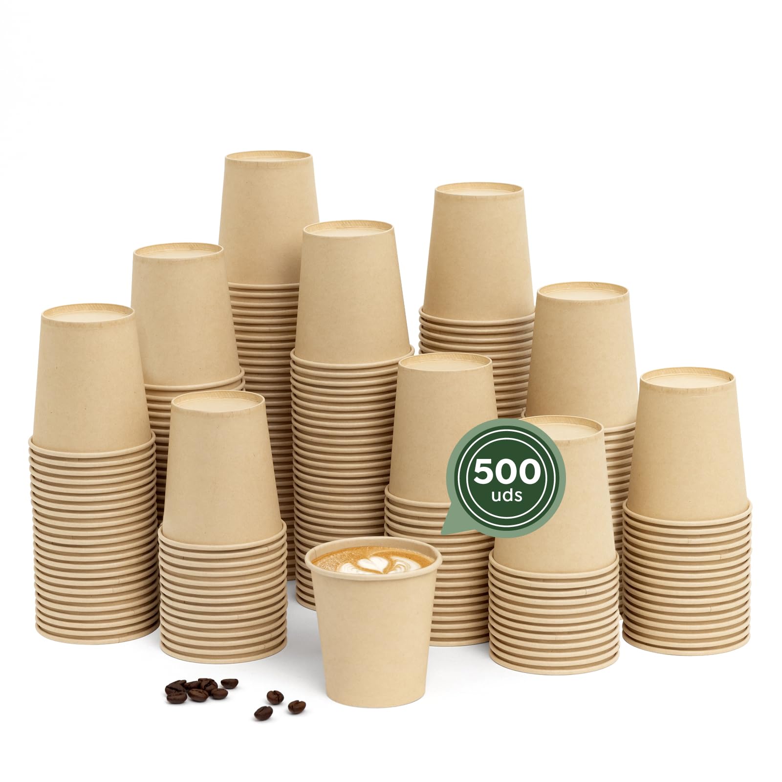 MAXI PRODUCTS - Vasos Café Desechables Kraft - Vasos Cartón - Vasos Desechables Catering - Vasos Café para Llevar - APTO BEBIDAS CALIENTES Y FRÍAS (120 cc, 200 unidades)