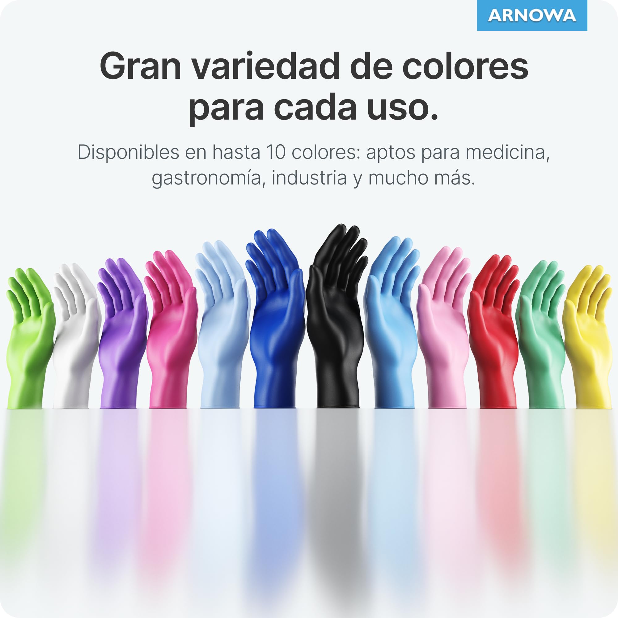 100x ARNOMED® Guantes nitrilo talla M Negro, Guantes desechables quirurgicos y laboratorio, Luvas nitrilo descartaveis sin polvo y látex, Manoplas nitrilo en XS, S, M, L, XL, XXL