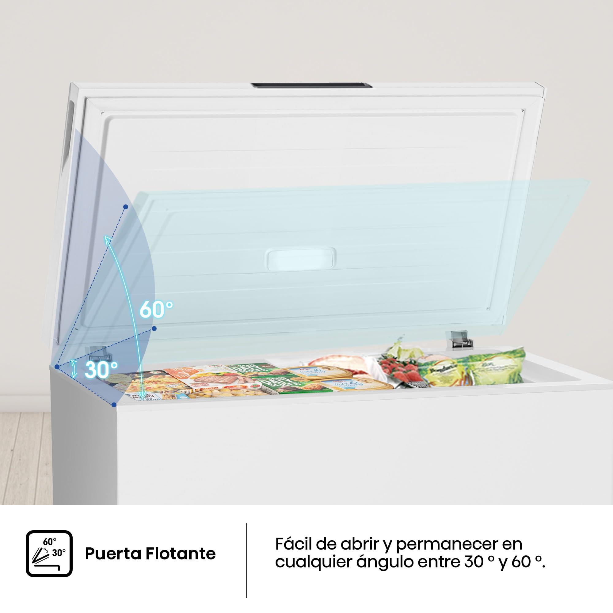 Hisense FT321D4AWLE - Arcón Congelador Horizontal, Cesta con Asa, Función Dual convertible en Modo Frigorífico, con 248 L de Capacidad Neta, Silencioso, Color Blanco