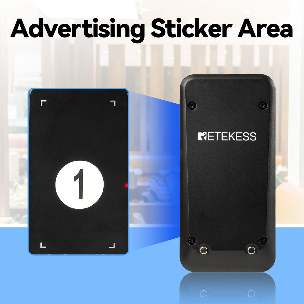 Retekess TD157 Sistema de Llamadas Restaurante, Avisadores Hosteleria, 500M, Fácil De Usar, Estabilidad de La Señal, Batería 300 mAh 20H, para Hotele, Pub, Hospitale (16 Buscapersonas)