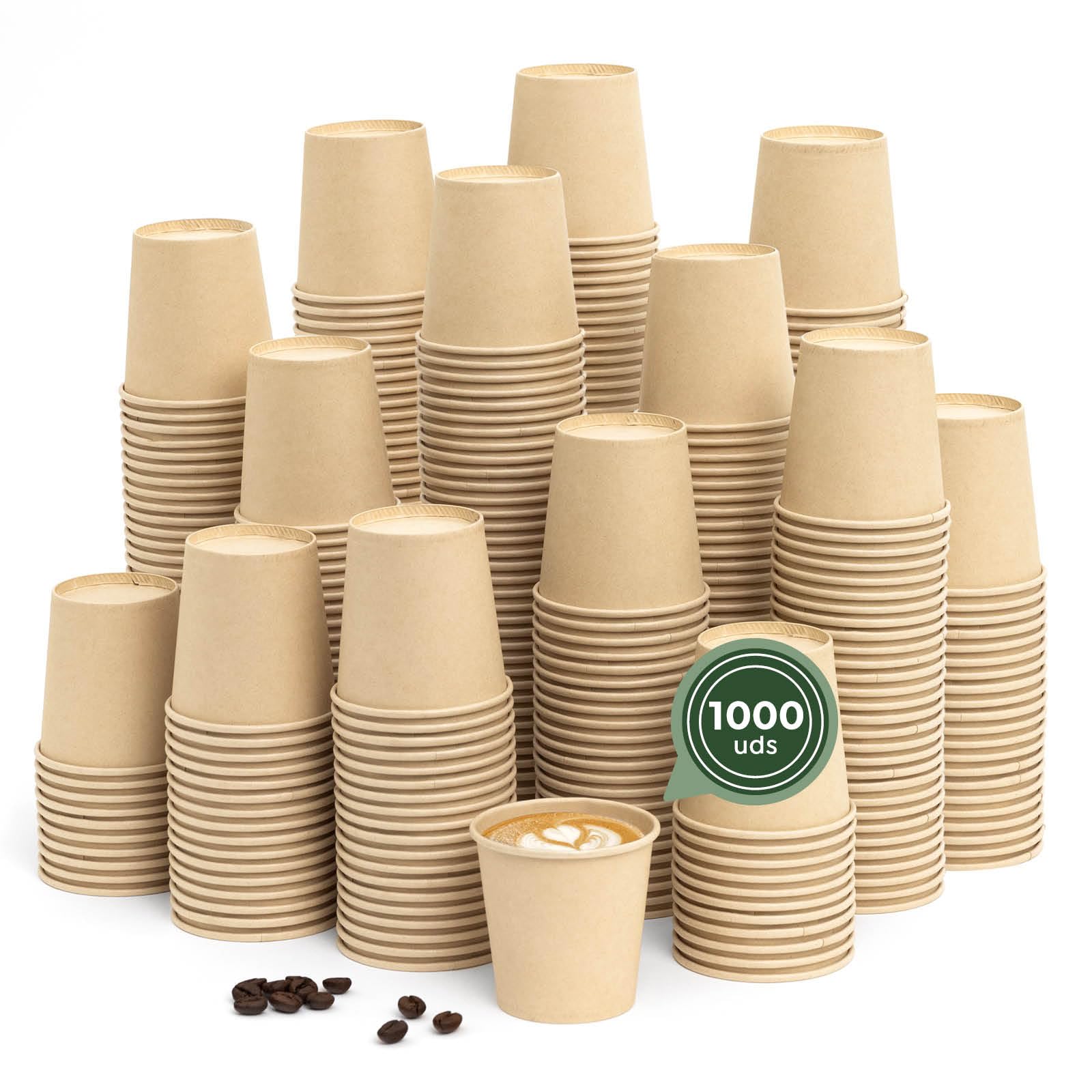 MAXI PRODUCTS - Vasos Café Desechables Kraft - Vasos Cartón - Vasos Desechables Catering - Vasos Café para Llevar - APTO BEBIDAS CALIENTES Y FRÍAS (120 cc, 200 unidades)