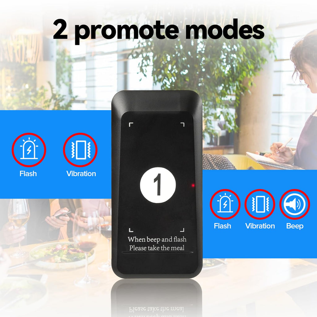 Retekess TD157 Sistema de Llamadas Restaurante, Avisadores Hosteleria, 500M, Fácil De Usar, Estabilidad de La Señal, Batería 300 mAh 20H, para Hotele, Pub, Hospitale (16 Buscapersonas)
