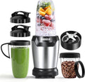 Ganiza Batidora de Vaso, 1300 W con 3 vasos mezcladores portátiles (2 de 1100 ml y 1 de 660 ml), 6 cuchillas de acero inoxidable, libre de BPA, batidora eléctrica para batidos y trituración de hielo