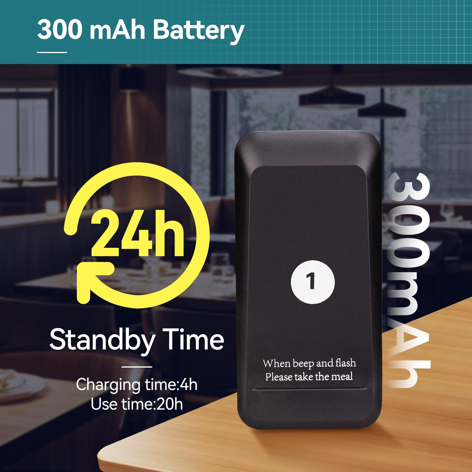 Retekess TD157 Sistema de Llamadas Restaurante, Avisadores Hosteleria, 500M, Fácil De Usar, Estabilidad de La Señal, Batería 300 mAh 20H, para Hotele, Pub, Hospitale (16 Buscapersonas)