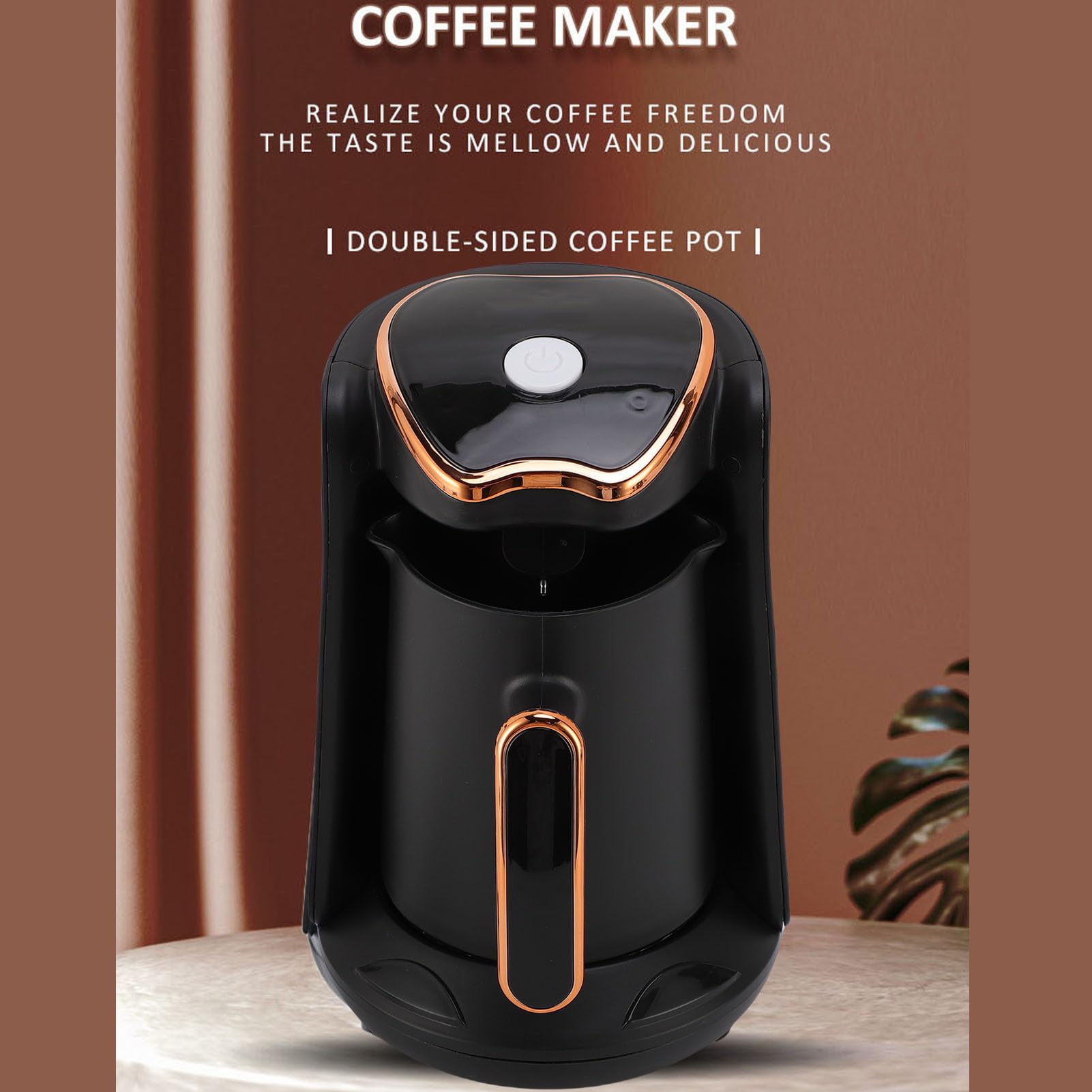 Turca, 600 W Máquina de café Turco Eléctrico con Quema Anti -seco Anti -desbordamiento, 4 Tazas de Bebidas Calientes Portátiles para (EU enchufe 220V)