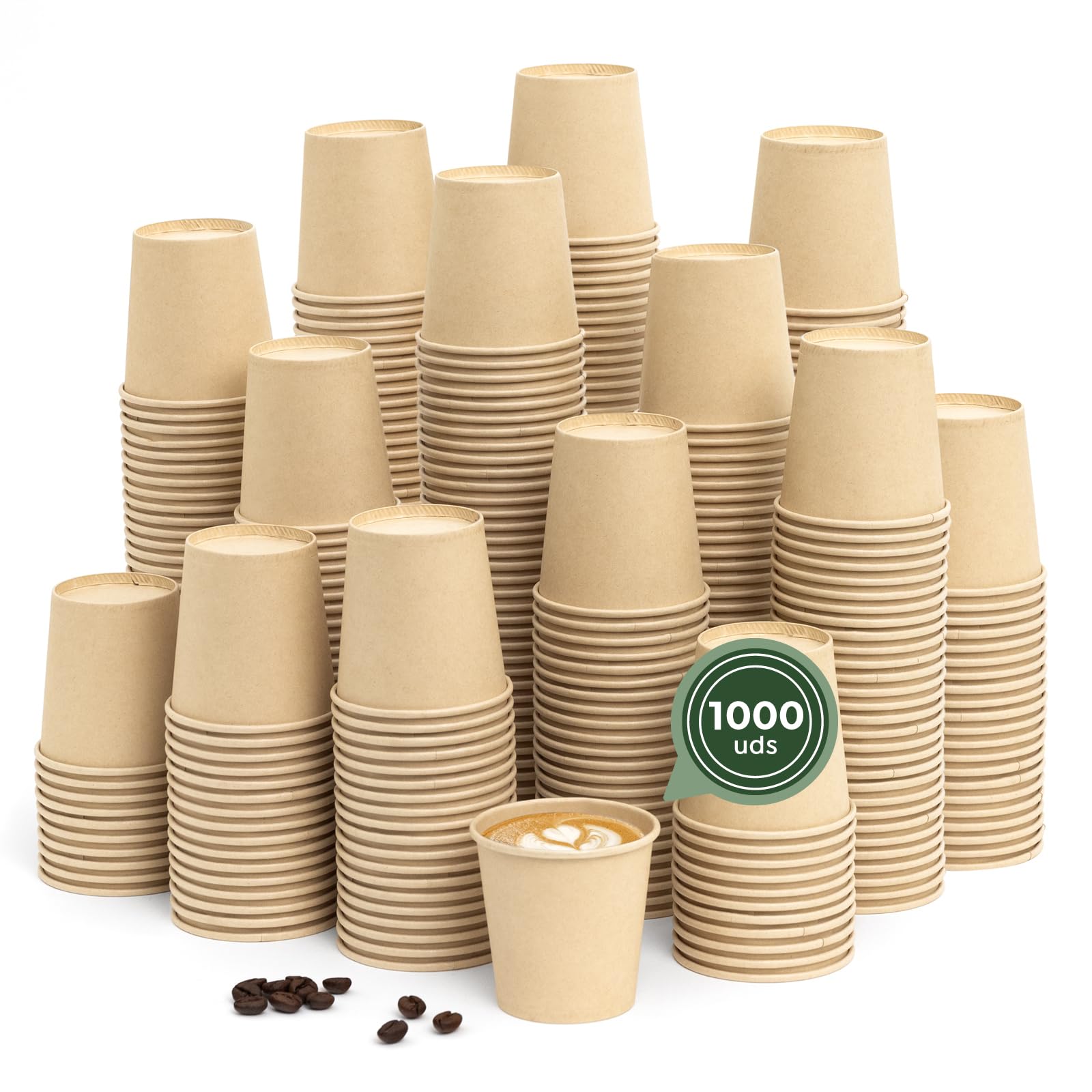 MAXI PRODUCTS - Vasos Café Desechables Kraft - Vasos Cartón - Vasos Desechables Catering - Vasos Café para Llevar - APTO BEBIDAS CALIENTES Y FRÍAS (120 cc, 200 unidades)