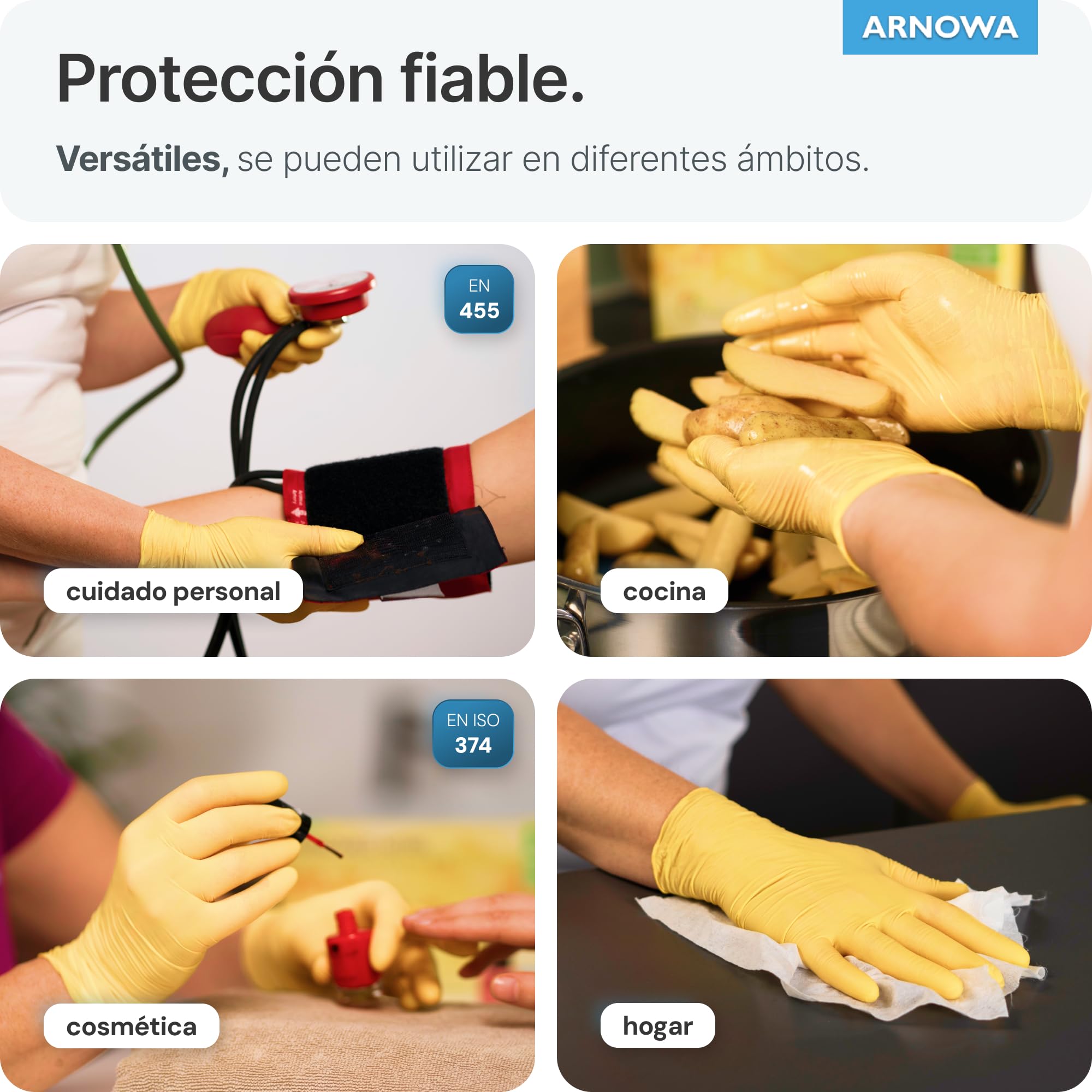100x ARNOMED® Guantes nitrilo talla M Negro, Guantes desechables quirurgicos y laboratorio, Luvas nitrilo descartaveis sin polvo y látex, Manoplas nitrilo en XS, S, M, L, XL, XXL