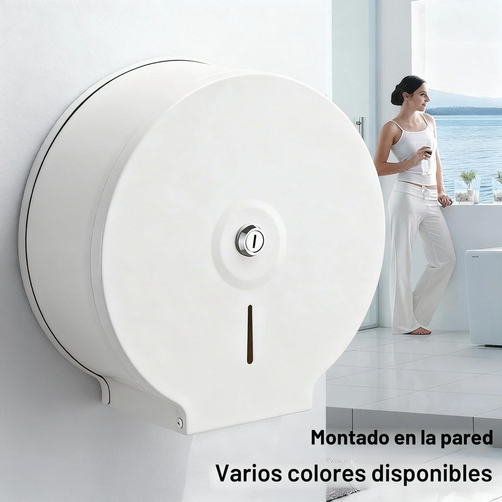 Dispensador de Toallas de Papel – Acero Inoxidable Toallero con Cerradura – Dispensadores de Papel higiénico – Diámetro 255mm, Mandril 40mm