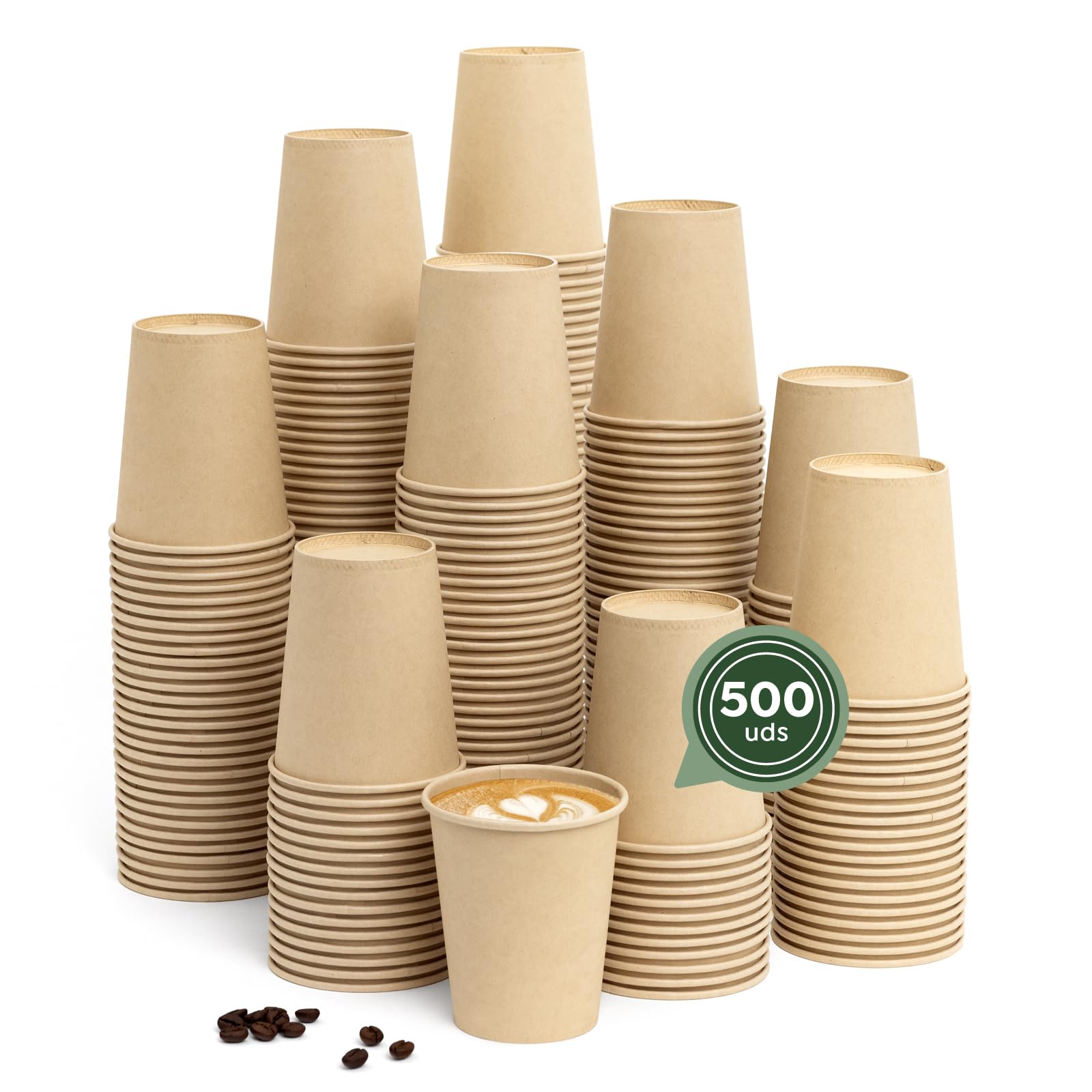 MAXI PRODUCTS - Vasos Café Desechables Kraft - Vasos Cartón - Vasos Desechables Catering - Vasos Café para Llevar - APTO BEBIDAS CALIENTES Y FRÍAS (120 cc, 200 unidades)