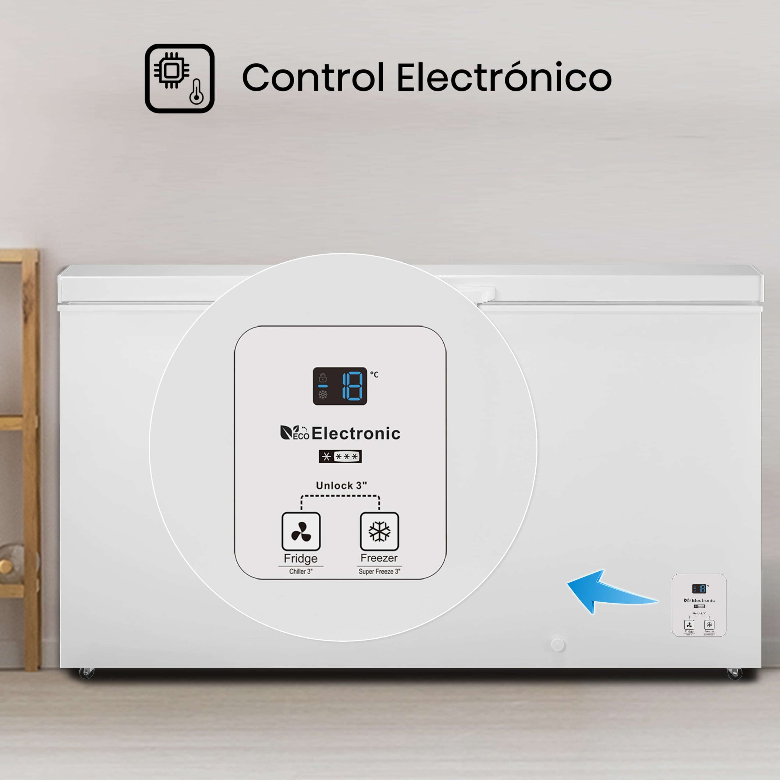 Hisense FT321D4AWLE - Arcón Congelador Horizontal, Cesta con Asa, Función Dual convertible en Modo Frigorífico, con 248 L de Capacidad Neta, Silencioso, Color Blanco