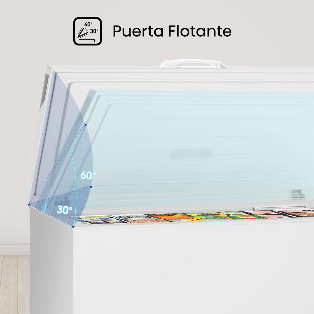 Hisense FT321D4AWLE - Arcón Congelador Horizontal, Cesta con Asa, Función Dual convertible en Modo Frigorífico, con 248 L de Capacidad Neta, Silencioso, Color Blanco
