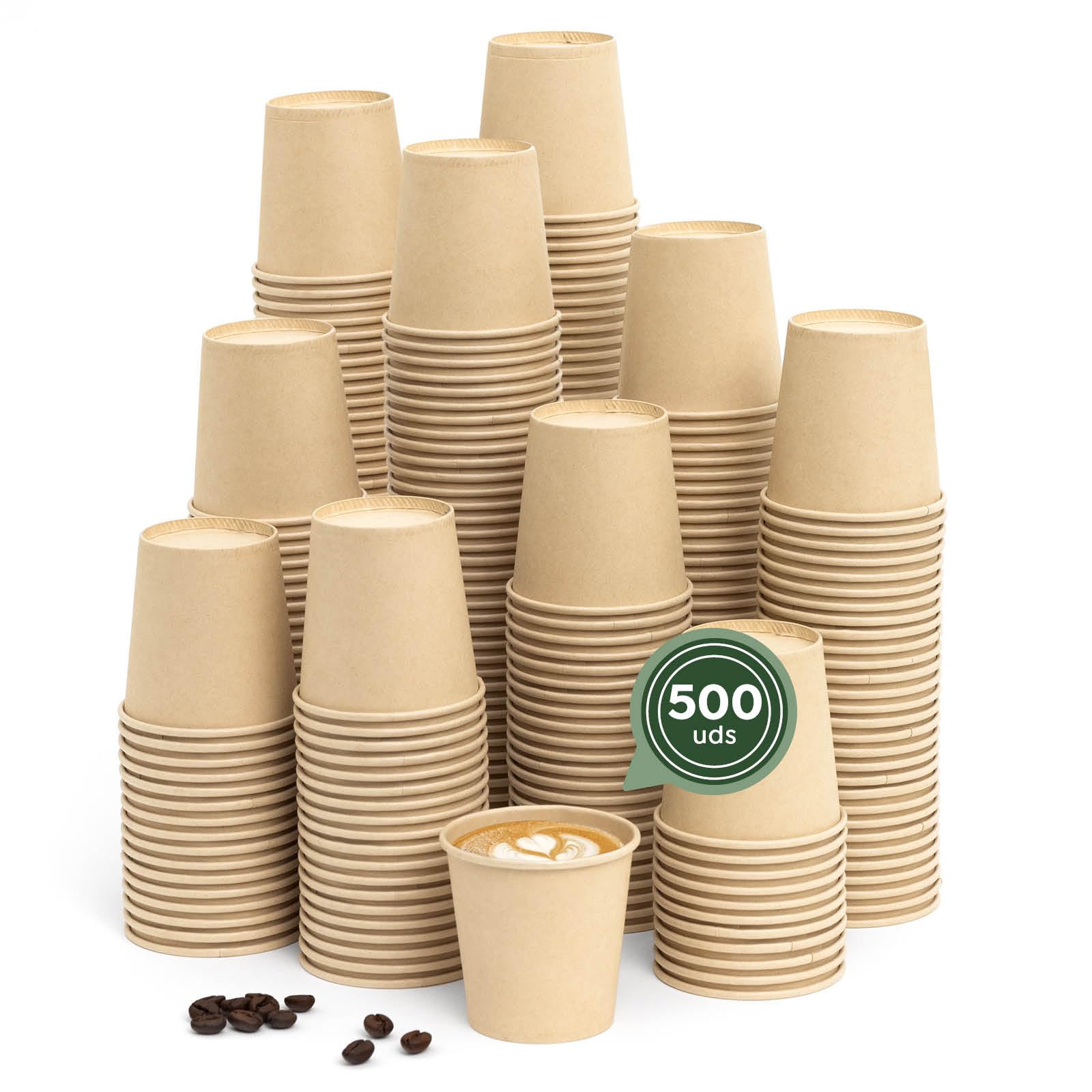 MAXI PRODUCTS - Vasos Café Desechables Kraft - Vasos Cartón - Vasos Desechables Catering - Vasos Café para Llevar - APTO BEBIDAS CALIENTES Y FRÍAS (120 cc, 200 unidades)