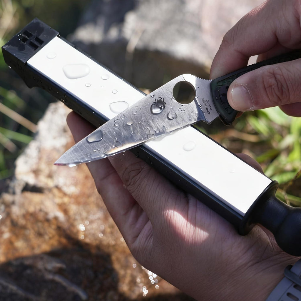 SHARPAL 202H Sistema de afilado de precisión, ángulo ajustable 10-35° | Kit de afilado, 7 placas abrasivas: diamante 220/325/600/1000, piedra 3000/6000, asentador de cuero, estuche para regalo