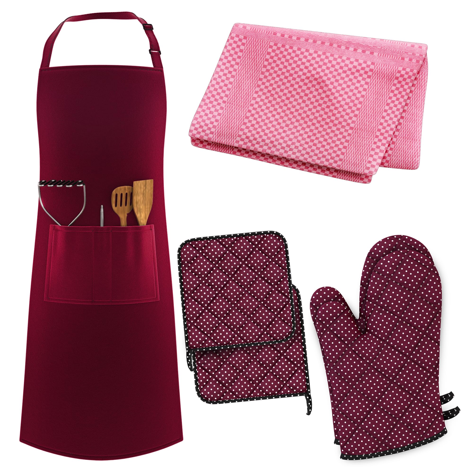 LEFUNDA® Delantal de Cocina Impermeable con 3 Bolsillos Ajustable, Delantal de Barbacoa con Correas Largas, Delantal de Cocina para Hombres y Mujeres, Cocinar, Restaurante, Café, Hornear (Negro)