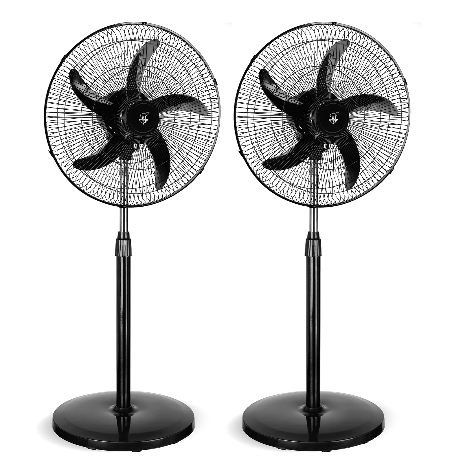 Ventilador de Pie Potente 75W, Aspas de 45 cm (18"), 3 Velocidades Ajustables, Silencioso, Oscilante, Altura Regulable, Base Reforzada, Adecuado para Hogar, Oficina y Almacén, Negro