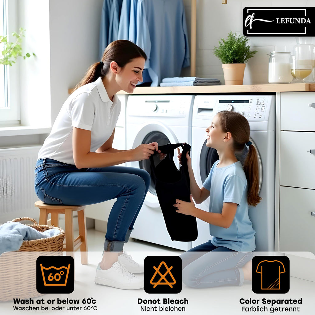 LEFUNDA® Delantal de Cocina Impermeable con 3 Bolsillos Ajustable, Delantal de Barbacoa con Correas Largas, Delantal de Cocina para Hombres y Mujeres, Cocinar, Restaurante, Café, Hornear (Negro)