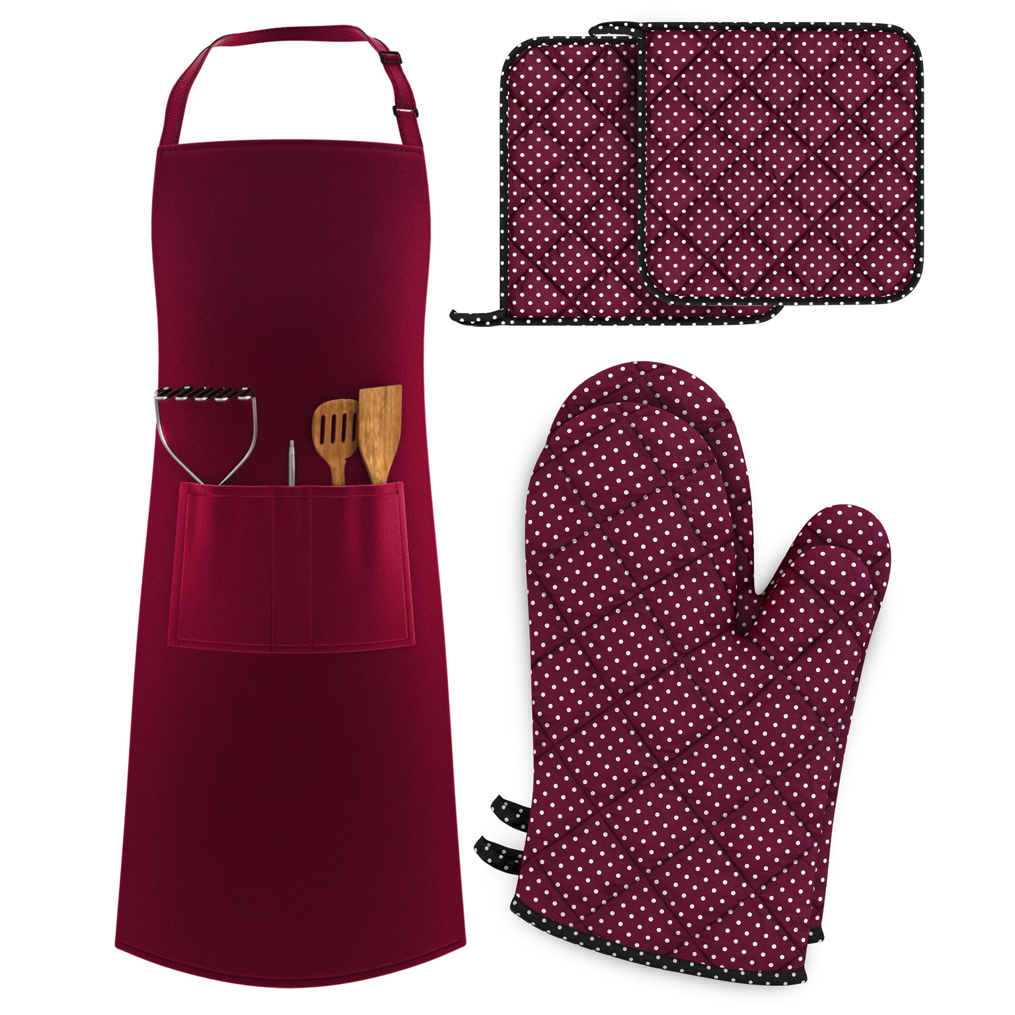 LEFUNDA® Delantal de Cocina Impermeable con 3 Bolsillos Ajustable, Delantal de Barbacoa con Correas Largas, Delantal de Cocina para Hombres y Mujeres, Cocinar, Restaurante, Café, Hornear (Negro)