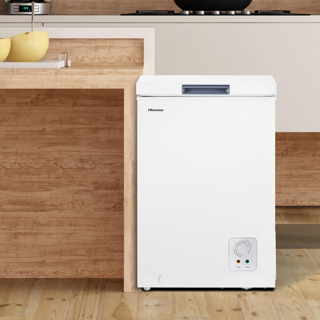 Hisense FT321D4AWLE - Arcón Congelador Horizontal, Cesta con Asa, Función Dual convertible en Modo Frigorífico, con 248 L de Capacidad Neta, Silencioso, Color Blanco