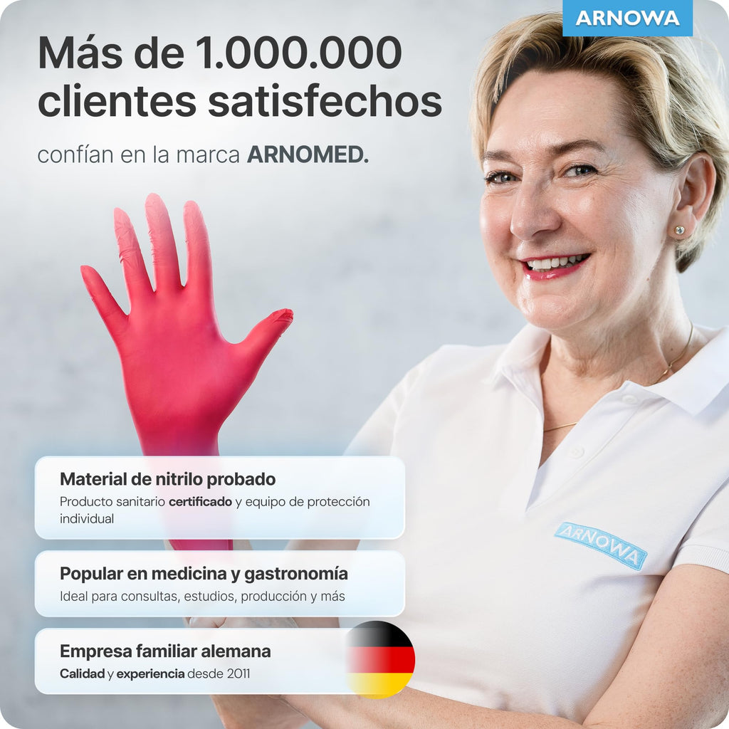 100x ARNOMED® Guantes nitrilo talla M Negro, Guantes desechables quirurgicos y laboratorio, Luvas nitrilo descartaveis sin polvo y látex, Manoplas nitrilo en XS, S, M, L, XL, XXL
